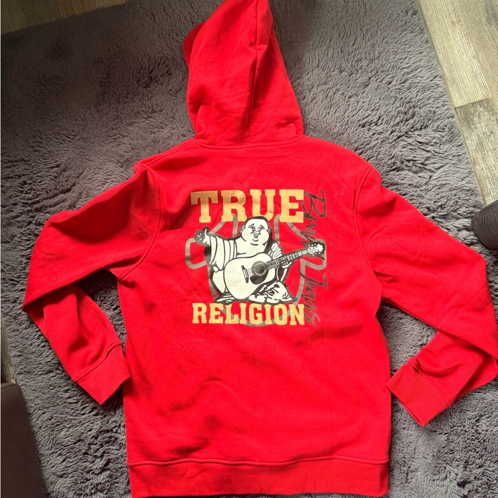 True Religion Bold Red Zip Hoodie